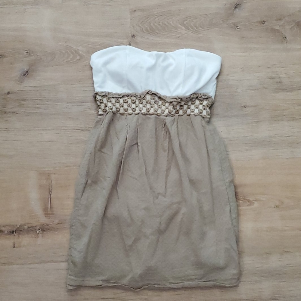 Tan Strapless Dress